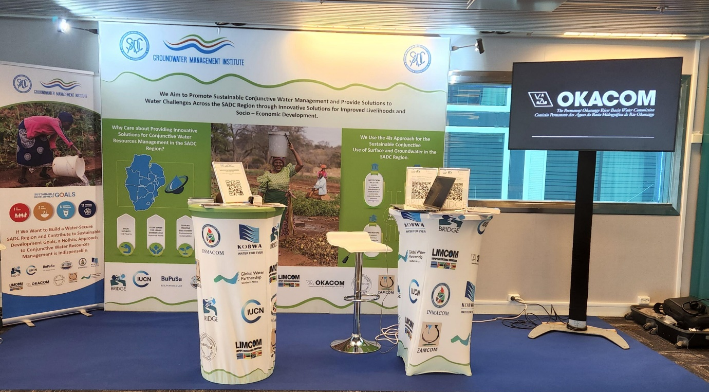 The booth where SADC-GMI, River Basin Organizations and other partners showcased their world to the global community during the World Water Week
